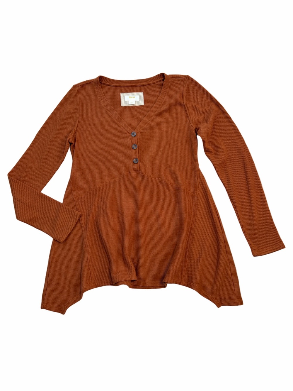 Maeve Anthropologie Women’s Size Medium Eliza Henley Babydoll Tunic Burnt Orange